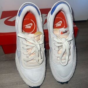 Nike White and Blue Athletic Shoes